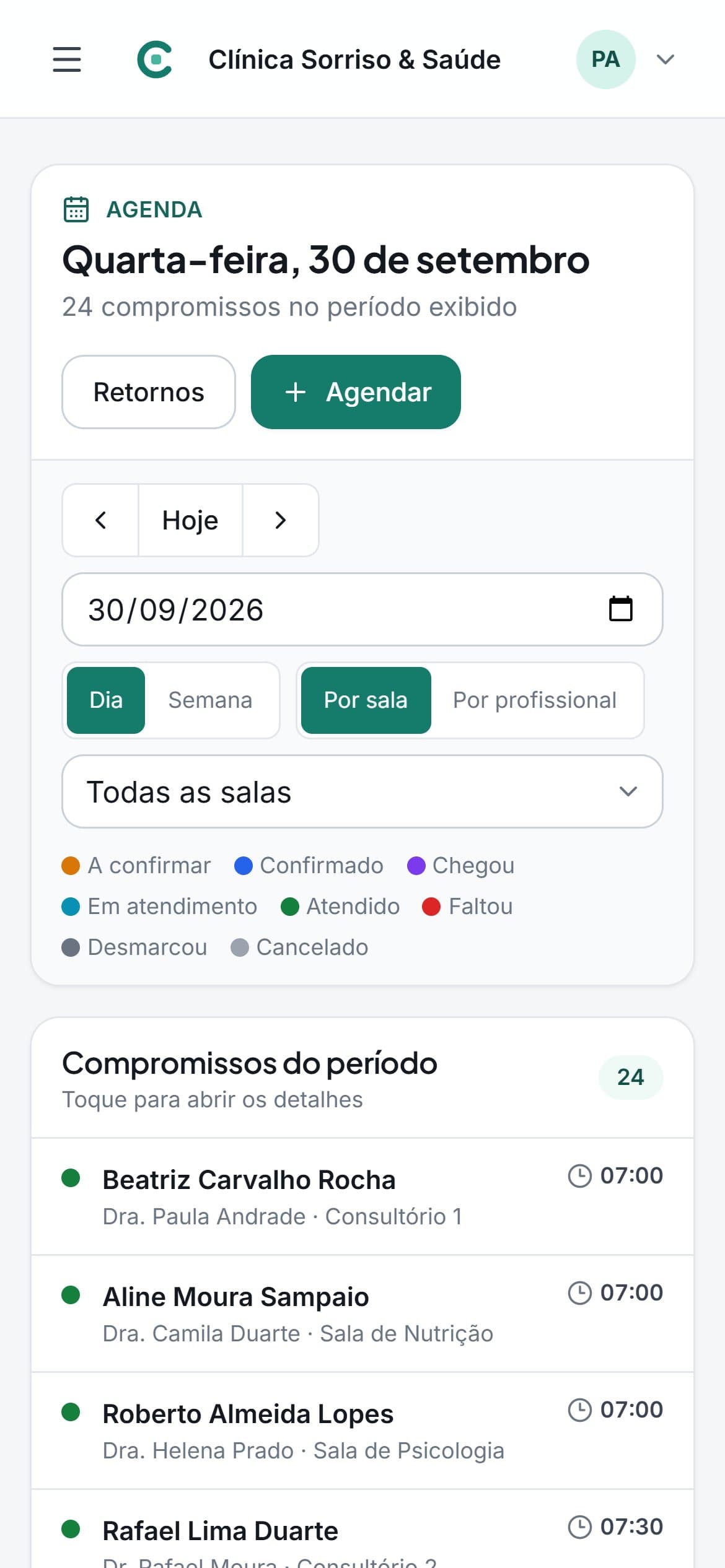 Agenda no celular